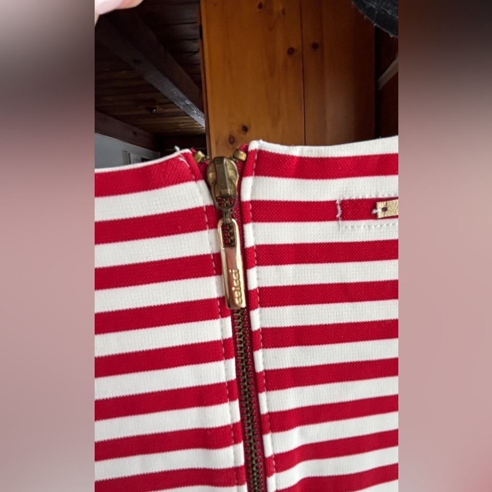 Colcci red and white striped bodycon dress size S short sleeve - Picture 5 of 15